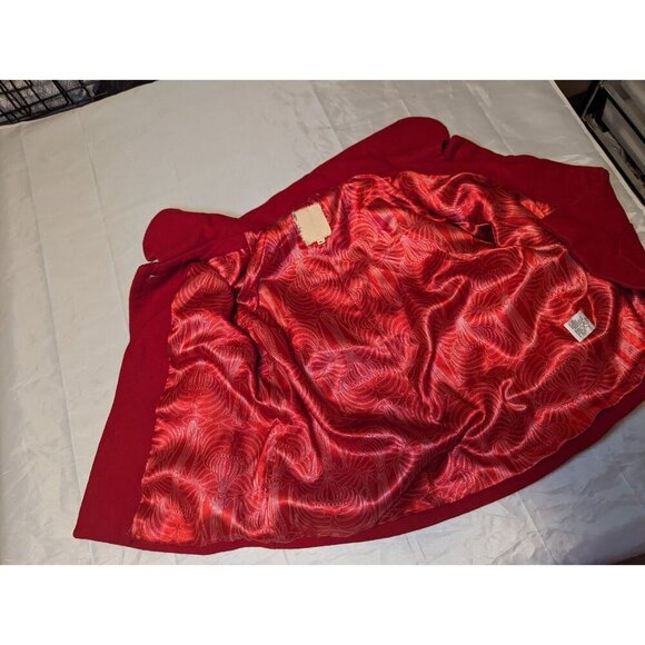 Women's Short red coat jacket Wool Blend Size Small Business Casual Pockets - Picture 7 of 13